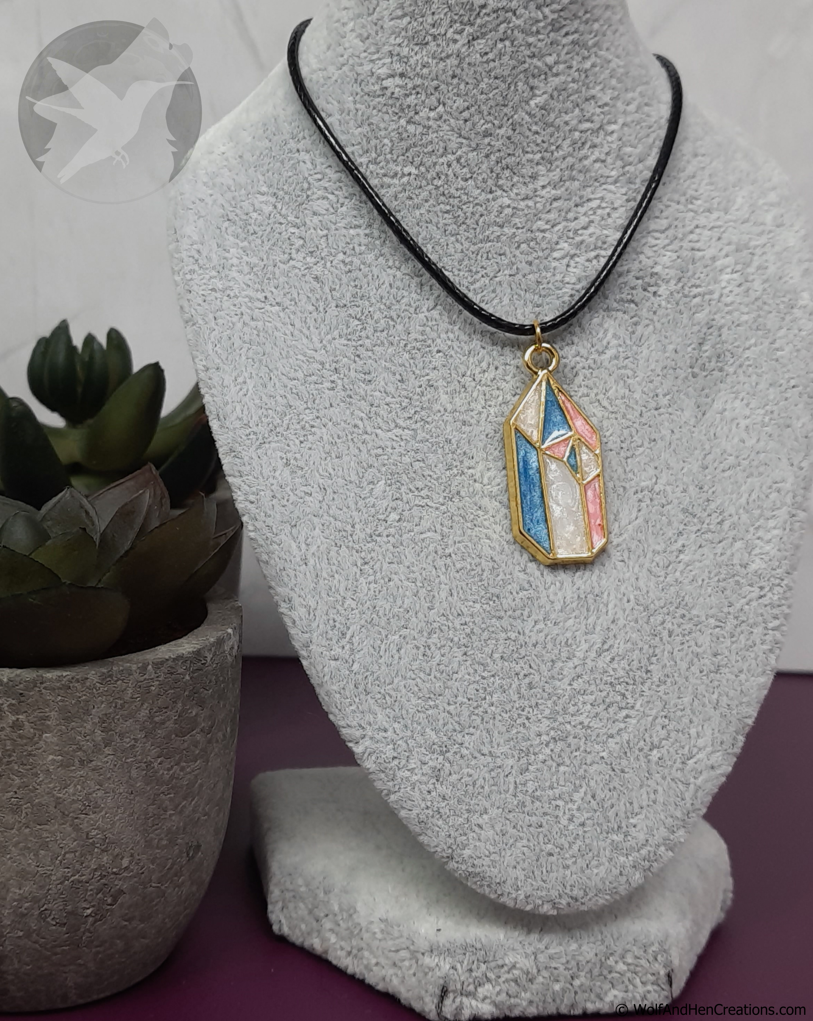 Trans Pride Crystal Pendants