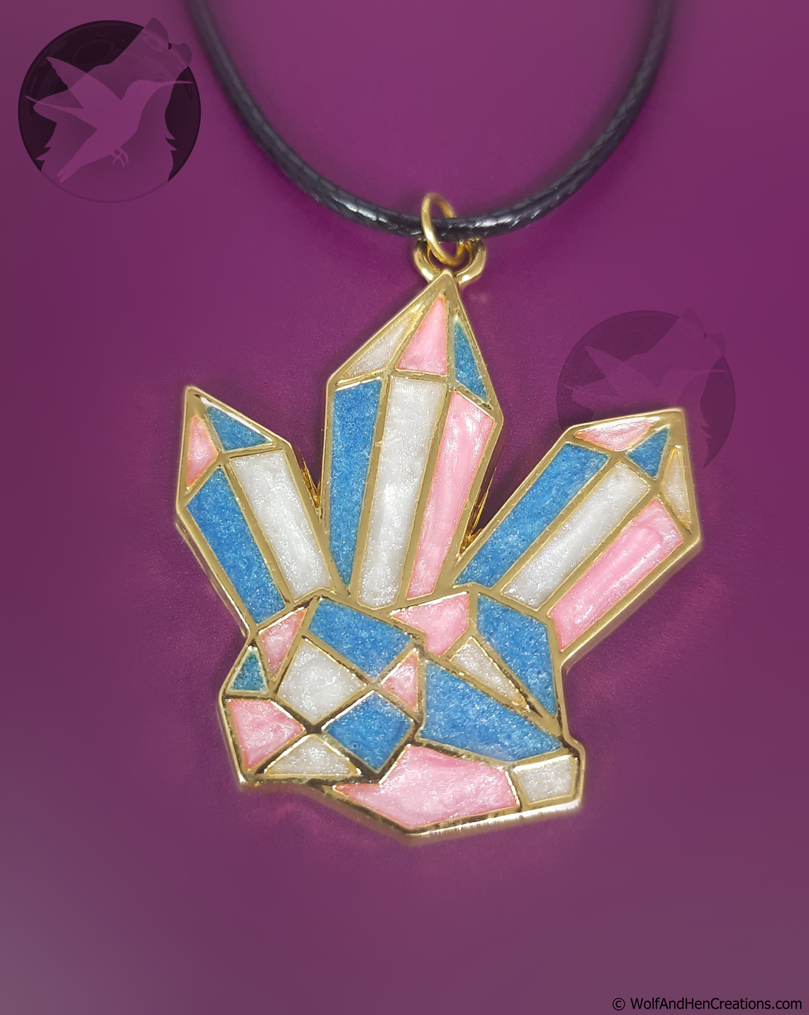 Trans Pride Crystal Pendants